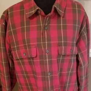 NWT Cherokee Red Flannel Shacket Size Men's L Quilted Liner